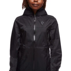 Black Diamond TreeLine Veste Imperméable Femme, Noir -komperdell boutique black diamond treeline rain shell jacket women black 5
