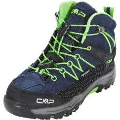 CMP Campagnolo Rigel WP Chaussures De Trekking Mi-hautes Enfant, Bleu/vert