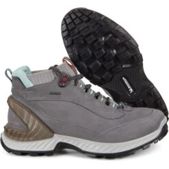 ECCO Exohike Chaussures Mi-hautes GTX Femme, Gris -komperdell boutique ecco exohike mid shoes gtx women titanium concrete 4