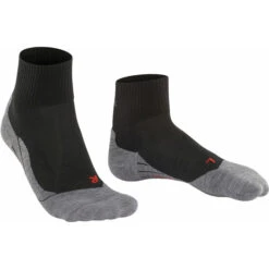 Falke TK5 Chaussettes Courtes De Randonnée Homme, Noir/gris -komperdell boutique falke tk5 strumpor herr black mix 3