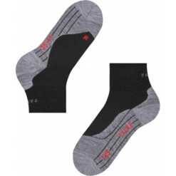 Falke TK5 Chaussettes Courtes De Randonnée Homme, Noir/gris -komperdell boutique falke tk5 strumpor herr black mix 6