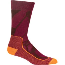 Icebreaker Hike+ Fractured Landscapes Chaussettes Mi-hautes Femme, Rouge/orange
