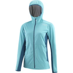 Löffler Light Windstopper Veste à Capuche Femme, Turquoise