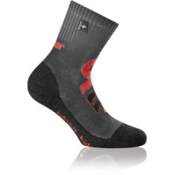 Rohner Hiking Chaussettes Enfant, Gris/rouge