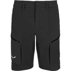 SALEWA Puez Durastretch Short Cargo Homme, Noir