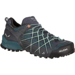 SALEWA Wildfire GTX Chaussures Femme, Gris/Bleu Pétrole
