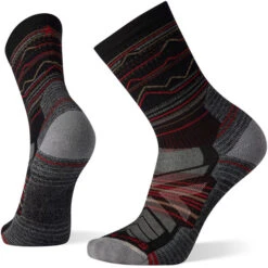 Smartwool Hike Light Cushion Mountain Range Pattern Chaussettes Mi-Hautes Homme, Noir