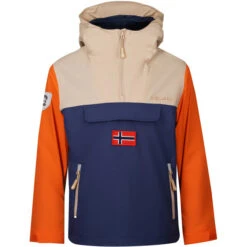 TROLLKIDS Bergen Anorak Kids, Beige/bleu