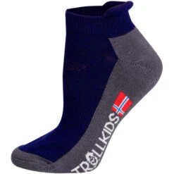 TROLLKIDS Hiking II Chaussettes Enfant, Bleu/gris