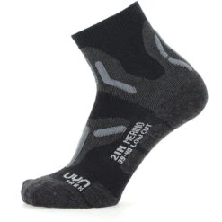 UYN Trekking Chaussettes Basses En Mérinos 2in Femme, Noir/gris