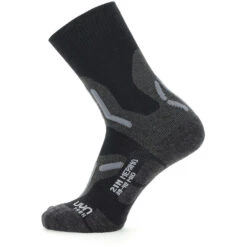 UYN Trekking Chaussettes Mi-hautes En Mérinos 2in Femme, Noir/gris