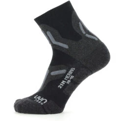 UYN Trekking Chaussettes Mérinos 2in Femme, Noir/gris -komperdell boutique uyn trekking 2in merino socks women black grey 4